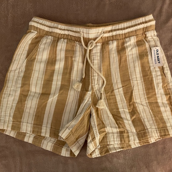 NWT Old Navy High Waist Striped Linen Shorts, size Women’s M - Picture 1 of 4